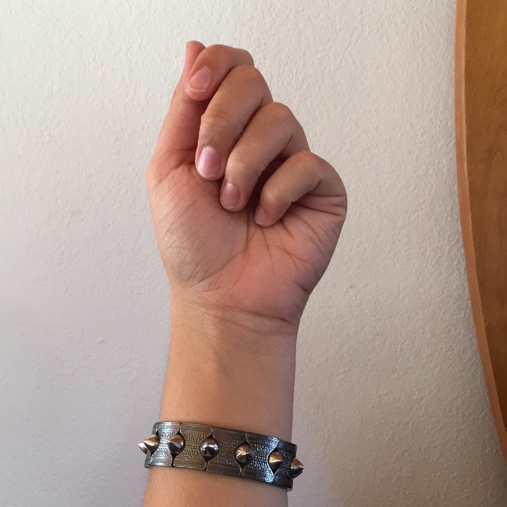 Dark Silver Studded Bracelet